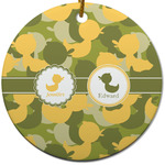 Rubber Duckie Camo Round Ceramic Ornament w/ Multiple Names
