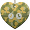 Rubber Duckie Camo Ceramic Flat Ornament - Heart (Front)
