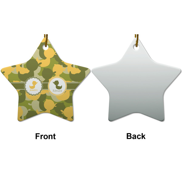 Rubber Duckie Camo Ceramic Flat Ornament - Star Front & Back (APPROVAL)