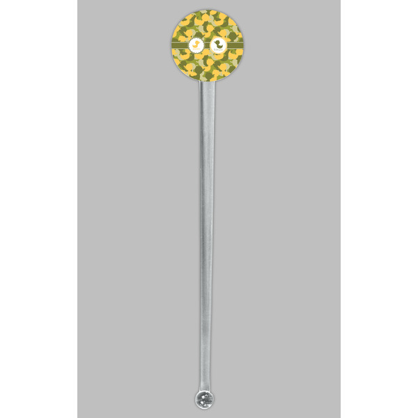 Rubber Duckie Camo Clear Plastic 7" Stir Stick - Round - Single Stick