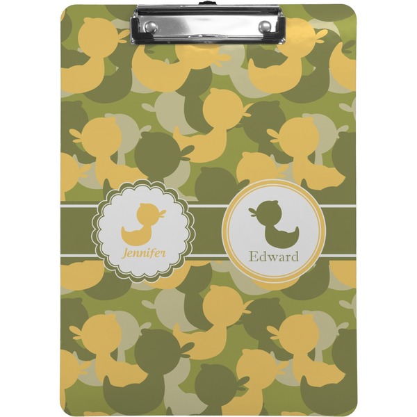 Custom Rubber Duckie Camo Clipboard (Letter Size) (Personalized)
