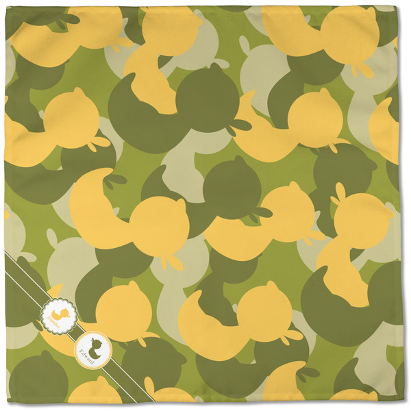 Rubber Duckie Camo Cloth Napkins - Personalized Dinner (Full Open)