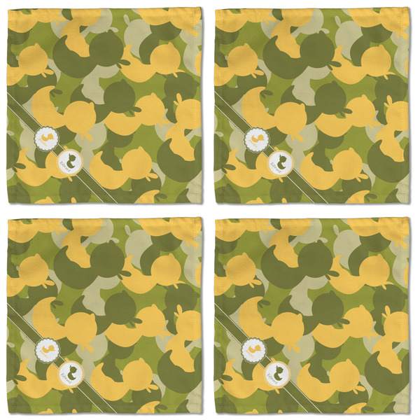 Rubber Duckie Camo Cloth Napkins - Personalized Lunch (APPROVAL) Set of 4