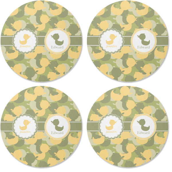 Rubber Duckie Camo Coaster Round Rubber Back - Apvl