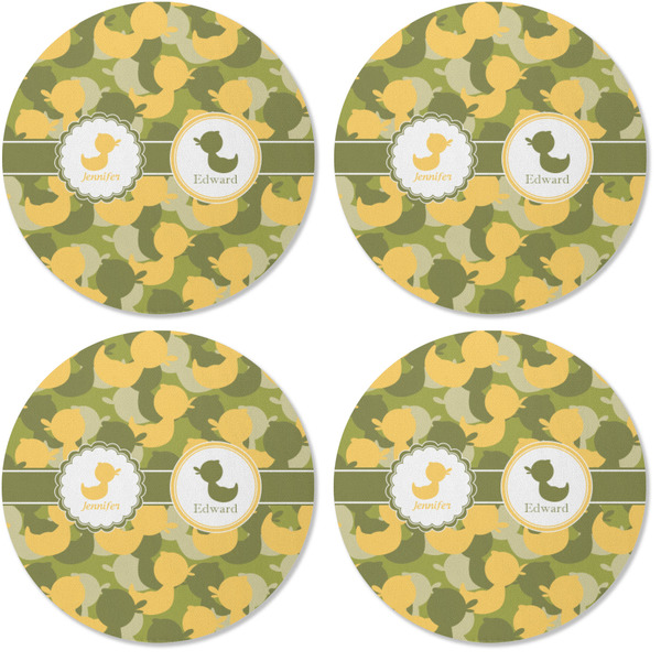 Rubber Duckie Camo Coaster Round Rubber Back - Apvl