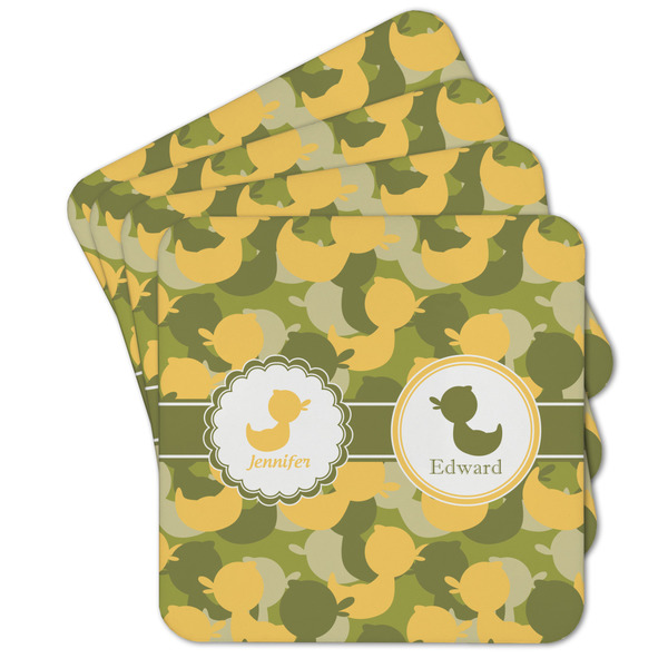 Custom Rubber Duckie Camo Cork Coaster - Set of 4 w/ Multiple Names