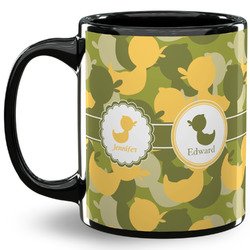 Rubber Duckie Camo 11 Oz Coffee Mug - Black (Personalized)