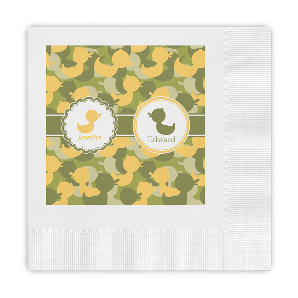 Custom Rubber Duckie Camo Embossed Decorative Napkins (Personalized)