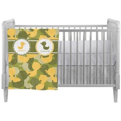 Rubber Duckie Camo Crib Comforter / Quilt (Personalized)