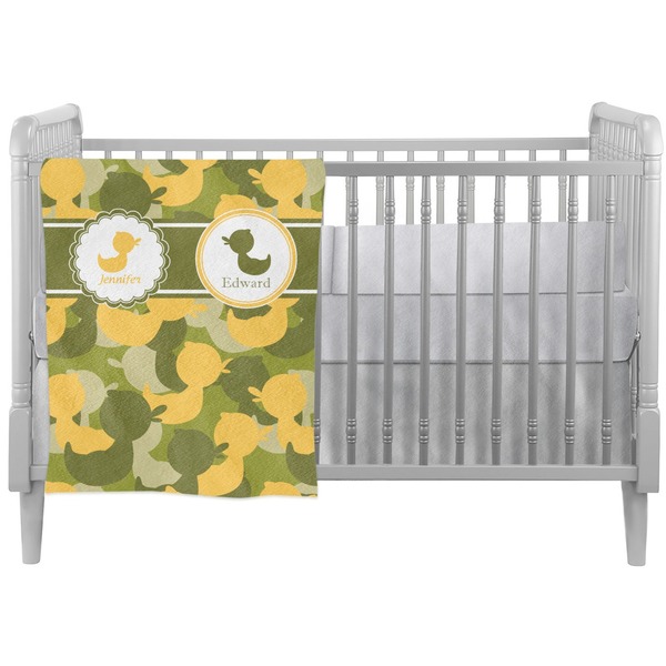 Custom Rubber Duckie Camo Crib Comforter / Quilt (Personalized)