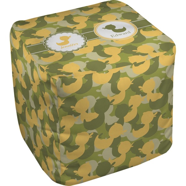 Custom Rubber Duckie Camo Cube Pouf Ottoman (Personalized)