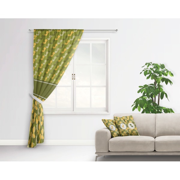 Rubber Duckie Camo Curtain With Window and Rod - in Room Matching Pillow
