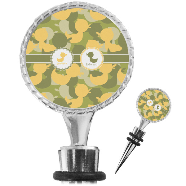 Custom Rubber Duckie Camo Wine Bottle Stopper (Personalized)