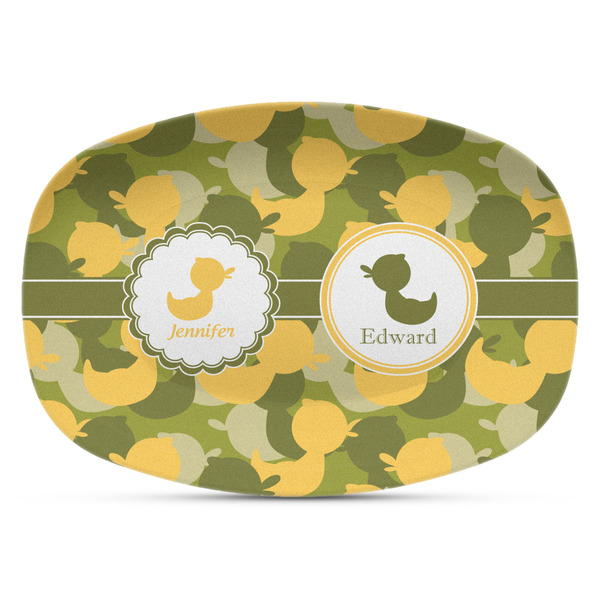 Custom Rubber Duckie Camo Plastic Platter - Microwave & Oven Safe Composite Polymer (Personalized)