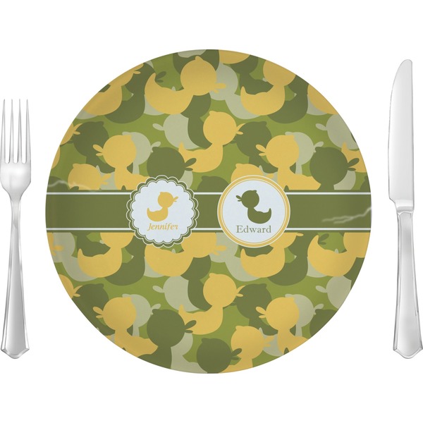Custom Rubber Duckie Camo Glass Lunch / Dinner Plate 10" (Personalized)