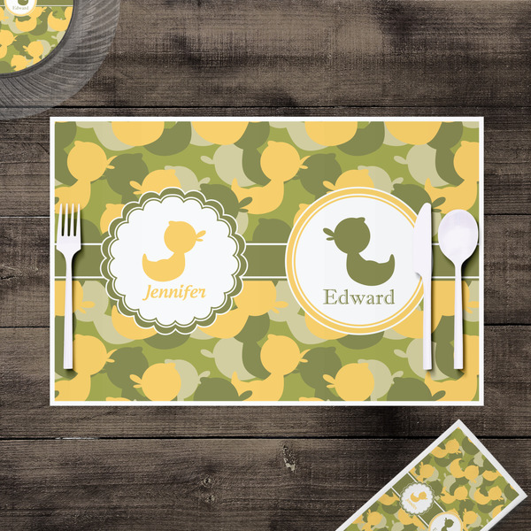 Rubber Duckie Camo Disposable Paper Placemat - In Context