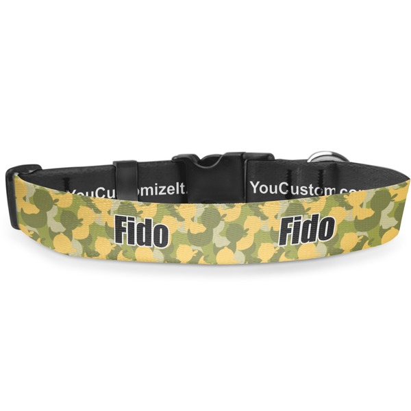 Custom Rubber Duckie Camo Deluxe Dog Collar - Medium (11.5" to 17.5") (Personalized)