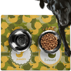 Rubber Duckie Camo Dog Food Mat - Large w/ Multiple Names