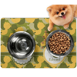 Rubber Duckie Camo Dog Food Mat - Small w/ Multiple Names