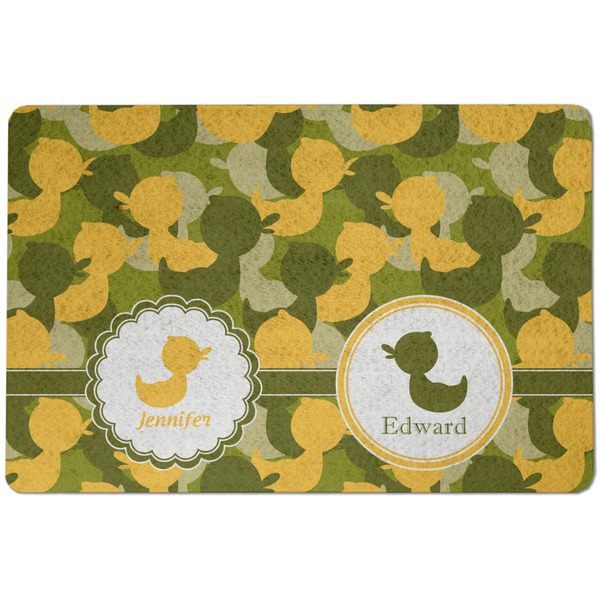 Rubber Duckie Camo Dog Food Mat - Small without bowls