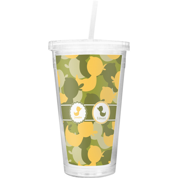 Custom Rubber Duckie Camo Double Wall Tumbler with Straw (Personalized)