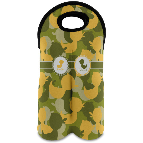 Custom Rubber Duckie Camo Wine Tote Bag (2 Bottles) (Personalized)
