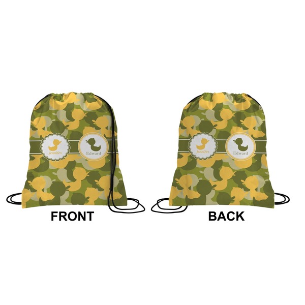 Rubber Duckie Camo Drawstring Backpack Front & Back Small