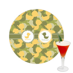 Rubber Duckie Camo Printed Drink Topper -  2.5" (Personalized)