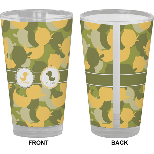 Rubber Duckie Camo Pint Glass - Full Color - Front & Back Views