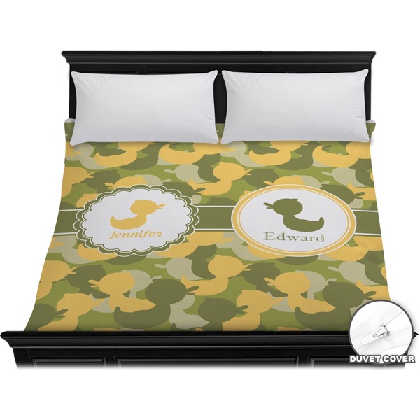 Custom Rubber Duckie Camo Duvet Cover - King (Personalized)