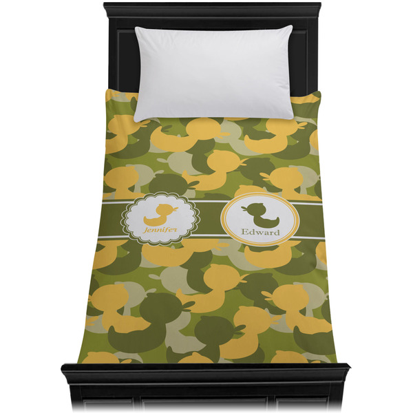 Rubber Duckie Camo Duvet Cover - Twin - On Bed - No Prop