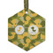 Rubber Duckie Camo Frosted Glass Ornament - Hexagon