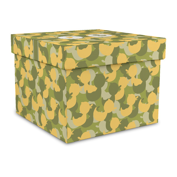 Custom Rubber Duckie Camo Gift Box with Lid - Canvas Wrapped - Large (Personalized)