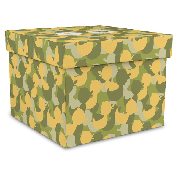 Custom Rubber Duckie Camo Gift Box with Lid - Canvas Wrapped - XX-Large (Personalized)