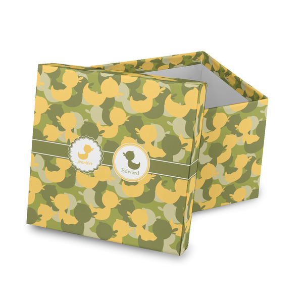 Custom Rubber Duckie Camo Gift Box with Lid - Canvas Wrapped (Personalized)