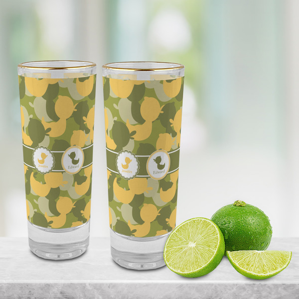 Rubber Duckie Camo Glass Shot Glass - 2 oz - LIFESTYLE