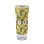 Rubber Duckie Camo 2 oz Shot Glass -  Glass with Gold Rim - Set of 4 (Personalized)