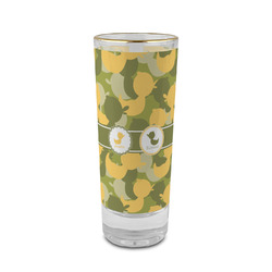 Rubber Duckie Camo 2 oz Shot Glass -  Glass with Gold Rim - Set of 4 (Personalized)