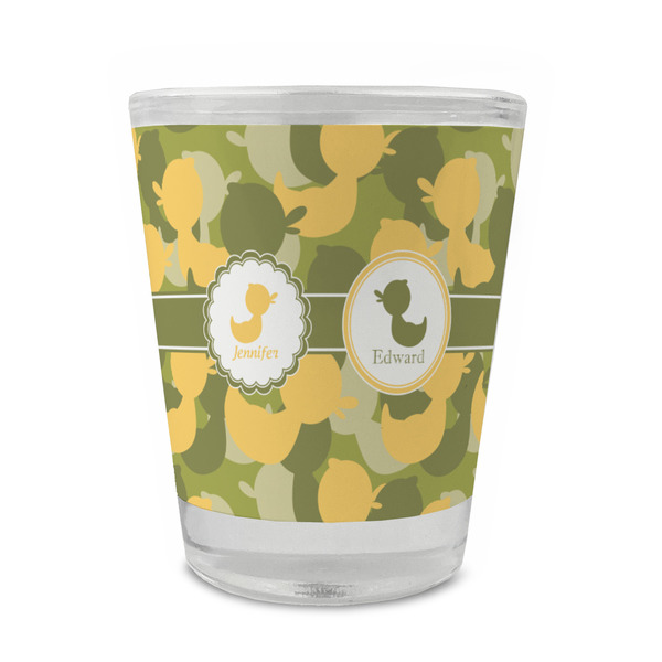 Custom Rubber Duckie Camo Glass Shot Glass - 1.5 oz - Set of 4 (Personalized)