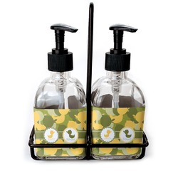 Rubber Duckie Camo Glass Soap & Lotion Bottle Set (Personalized)