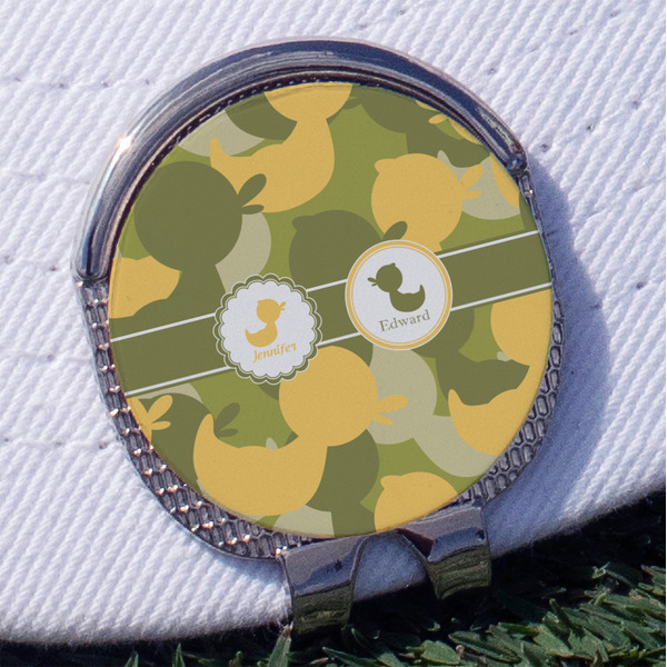 Custom Rubber Duckie Camo Golf Ball Marker - Hat Clip