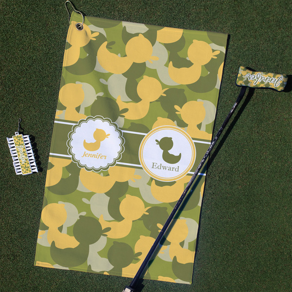 Custom Rubber Duckie Camo Golf Towel Gift Set (Personalized)
