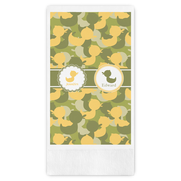 Custom Rubber Duckie Camo Guest Napkins - Full Color - Embossed Edge (Personalized)