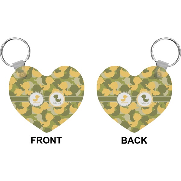 Rubber Duckie Camo Heart Keychain (Front + Back)