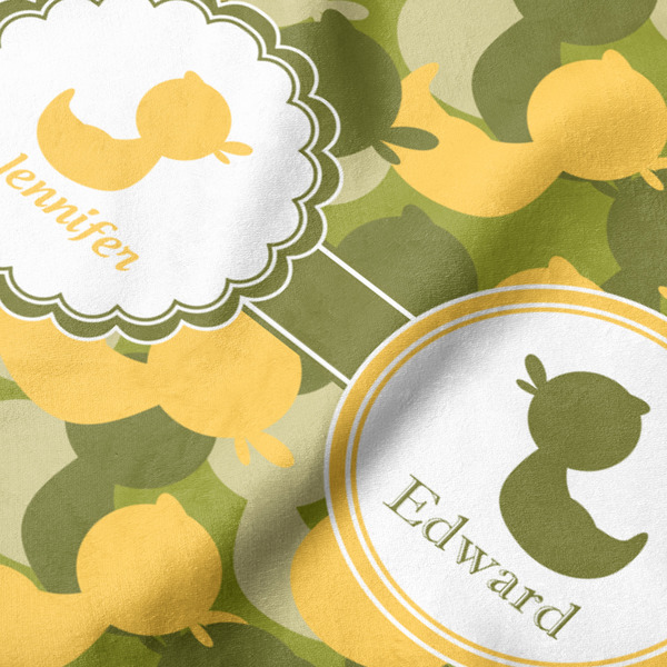 Rubber Duckie Camo Hooded Baby Towel- Detail Close Up