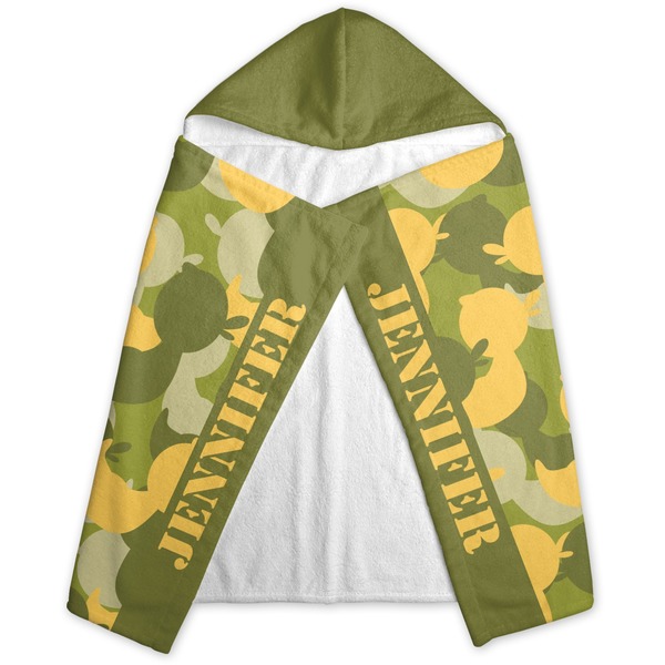 Rubber Duckie Camo Hooded Towel - Folded
