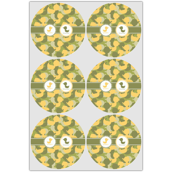 Rubber Duckie Camo Icing Circle - Large - Set of 6