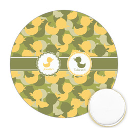 Rubber Duckie Camo Printed Cookie Topper - Round (Personalized)
