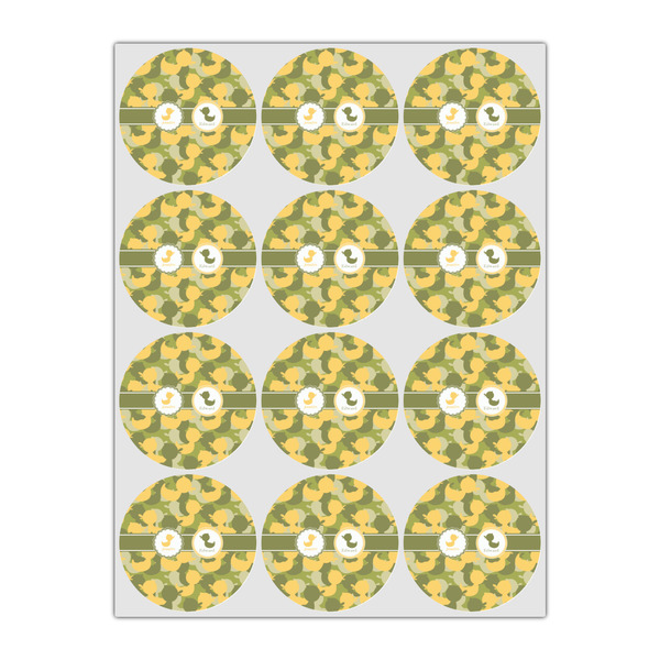 Rubber Duckie Camo Icing Circle - Small - Set of 12