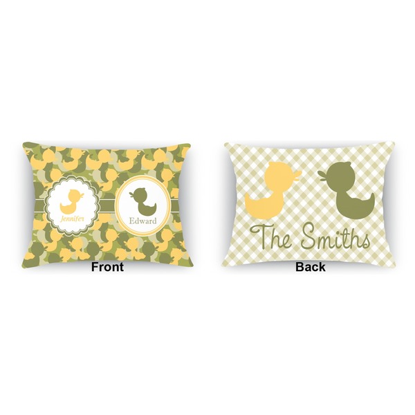 Rubber Duckie Camo  Indoor Rectangular Burlap Pillow (Front and Back)